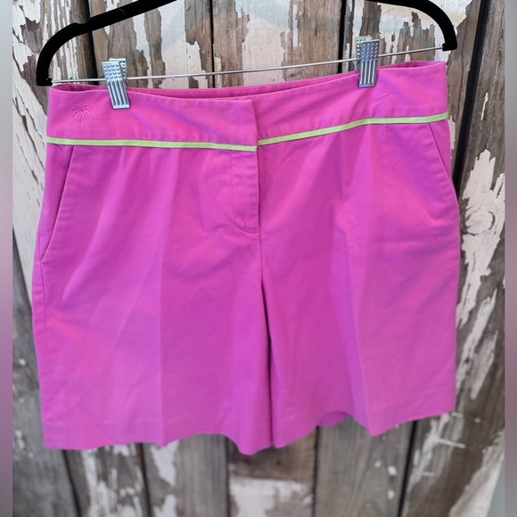 Lilly Pulitzer Pink and Green Polo Shirt & Short Set Vintage XL & Size 10 - Picture 14 of 16
